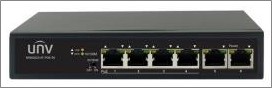 Uniview megabitni PoE switch sa 4 porta + 2 Uplink porta. 6×100Mbps network ports (RJ45)